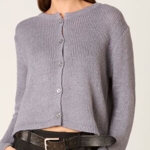 Chic Gray Button-Up Cardigan